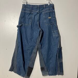 Vintage Y2k Wrangler Ultra Wide Baggy Custom Carpenter Denim Pants Mens 36X32